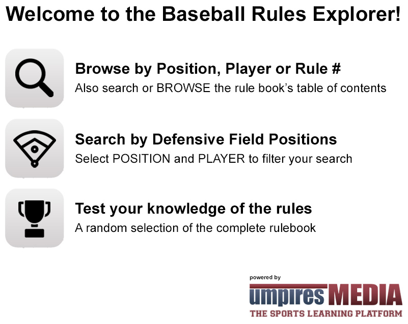 Umpires Media Baseball Rules Explorer